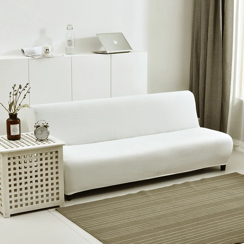 Чехол, водоотталкивающий чехол для дивана, кровати, растягивающийся чехол для дивана, защитный чехол для мебели, для гостиной, офисной скамейки, складной диван-футон - Цвет: Белый