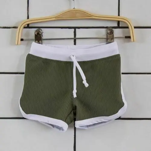 Новые горячие для маленьких мальчиков трикотажные ямы повседневное брюки наряды пляжный костюм Пляжные Шорты плавки Купальники Одежда - Цвет: Dark Green