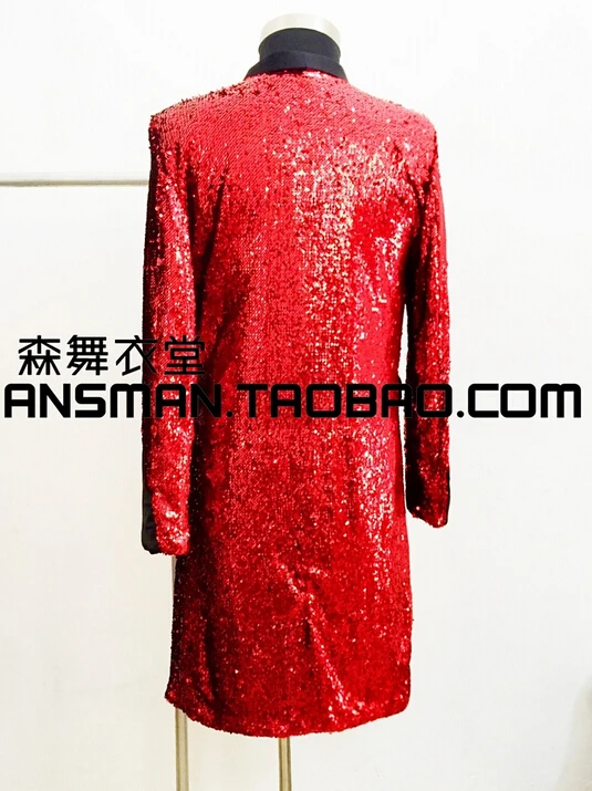 Новые мужские певцы DJ DS GD BIGBANG "Банг" концертный средний-длинный красный костюм с пайетками костюмы торжественное платье пальто! S-4XL