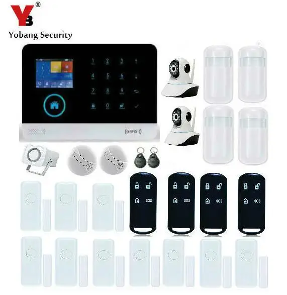 Yobang Security- APP Touch Keypad WIFI GSM Intrusion Alarm Infrared Detector Burglar Alarmas With IP Camera Home alarm system