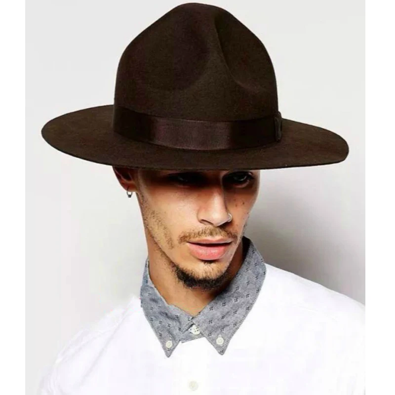 LIHUA брендовая мужская Ковбойская шляпа из крученой шерсти с видом на горы, австралийские вечерние шляпы из котелок из шерсти