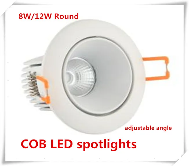 

DHL 10PCS Free shipping 8W/12W Round COB LED lights AC85V-265V