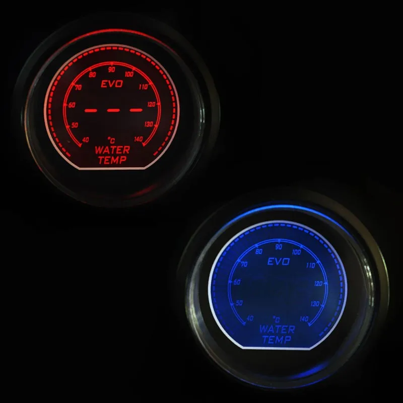 52 мм Автомобильный датчик температуры воды 12 в автоматический Синий Красный светодиодный светильник линза для тонирования цифровой измеритель температуры Цельсия инструмент с датчиком