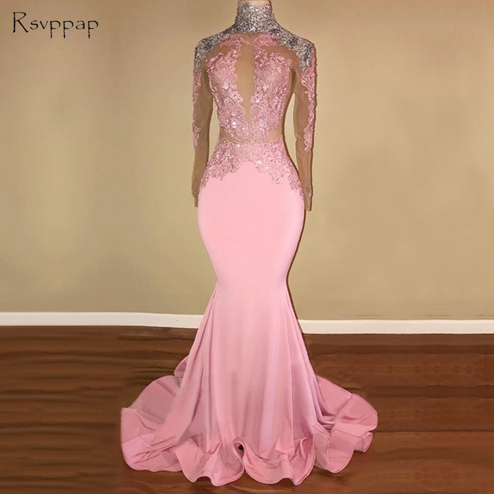 Pink Sheer Prom Dresses