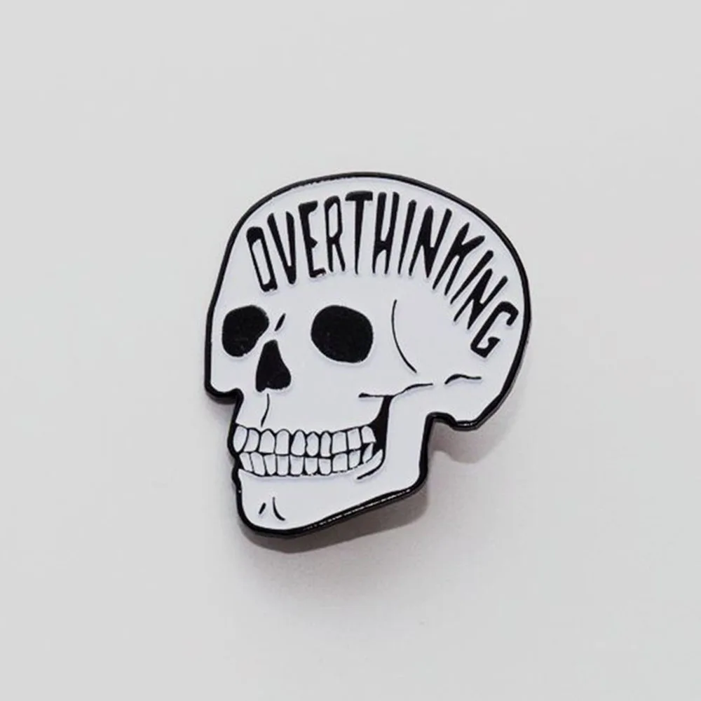 1 предмет творческий дизайн Overthink череп мягкая эмаль булавки для девочек Лацкан