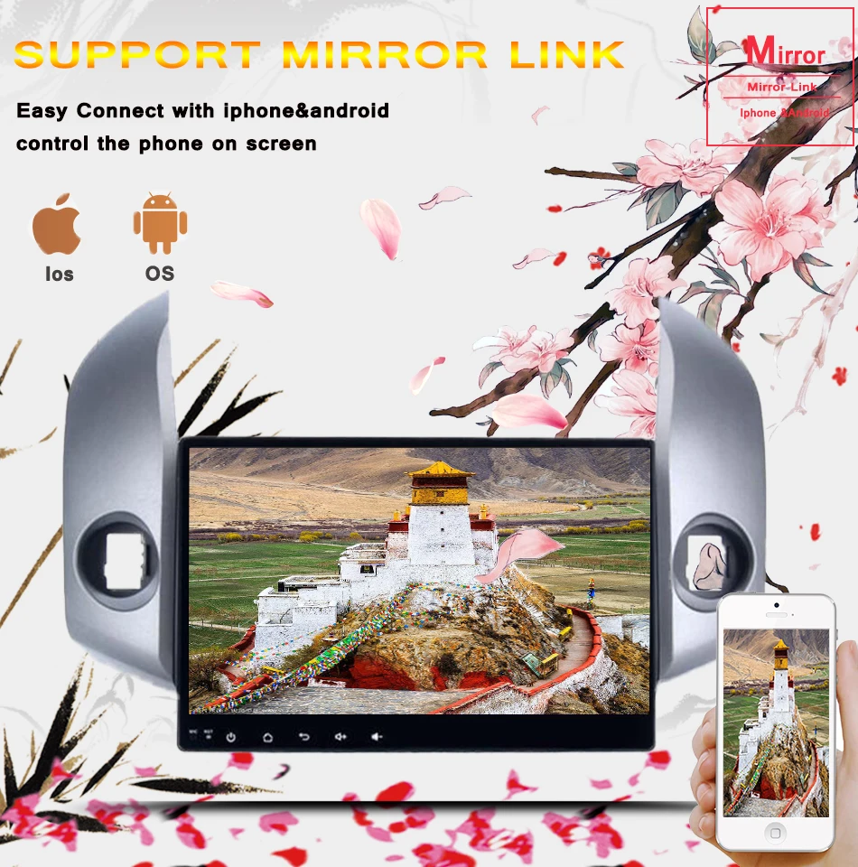 Sale 2 din Support 3/4G Octa Core RAM 4GB Android 9.0 Car Audio Navigation GPS Player for Toyota RAV4 RAV 4 2006-2012 Tape Recorder 7