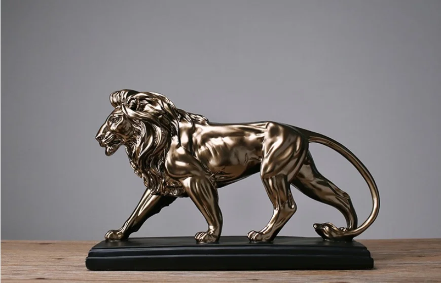 Африканский свирепый лев скульптура статуя смолы властное животное лев украшения дома аксессуары ремесло подарок статуя