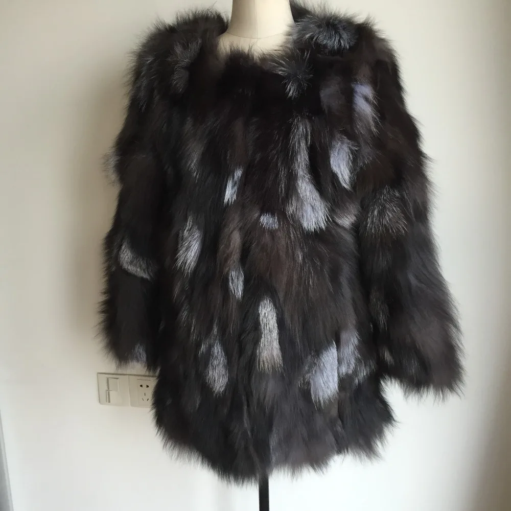 Винтажная шуба из натурального Лисьего меха, классический дизайн, натуральный Лисий мех, длинное пальто для женщин, верхняя куртка на заказ, большой размер, роскошный теплый мех KAH671