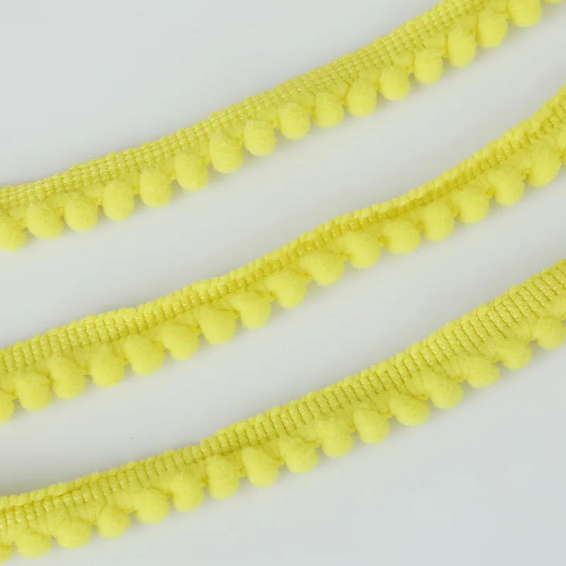 Vibrant Pom Pom Trim Fringe Ribbon for Crafts and Sewing - 5 Yards