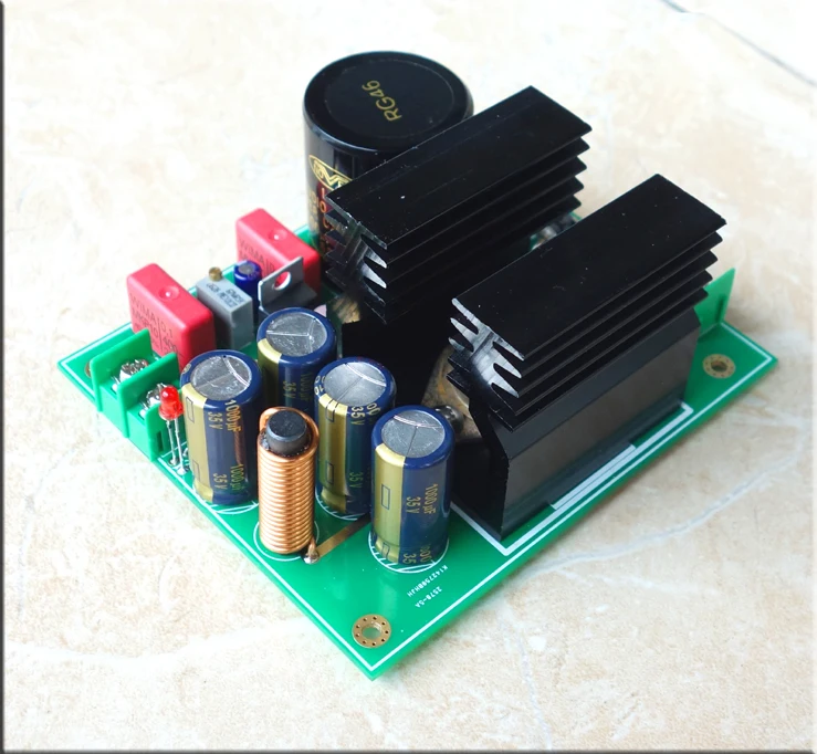 

Gold sealed linear current regulator 5A ON LM317 + MJL15025 power supply board