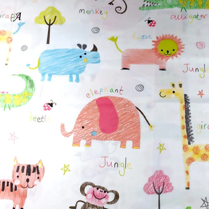 100% cotton cartoon elephant jungle Coconut tree twill DIY for kids bedding sheet handwork patchwork tissues apparel fabrics | Дом и сад