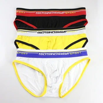 

AIIOU 3PCS/Lot Sexy Men Bikini Underwear Briefs Panties Gay Sissy Funny Low Waist Pouch Modal Comfortable Men's Underwear Briefs