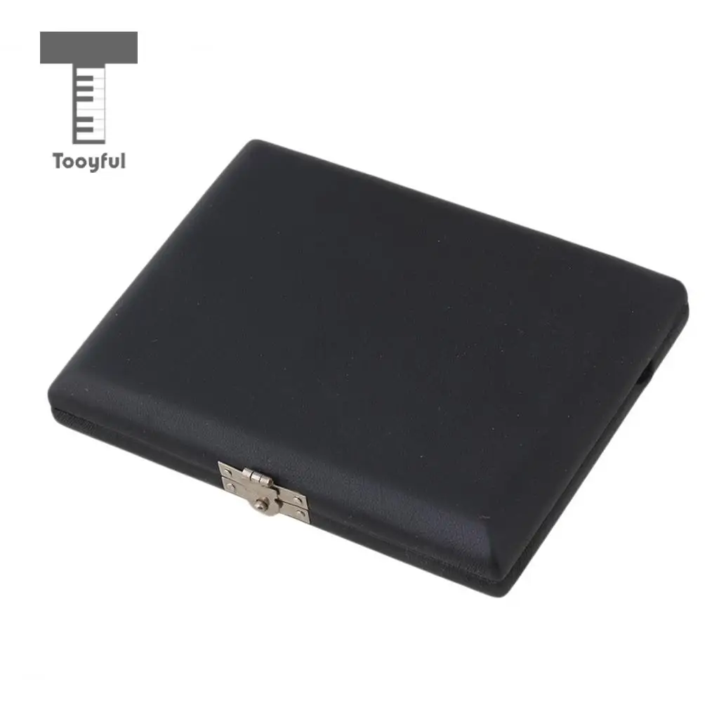 Tooyful Durable Wooden Clarinet Saxophone Reed Storage Case Box Container with Glass Panel Hold 6 Reeds Woodwind Accessory