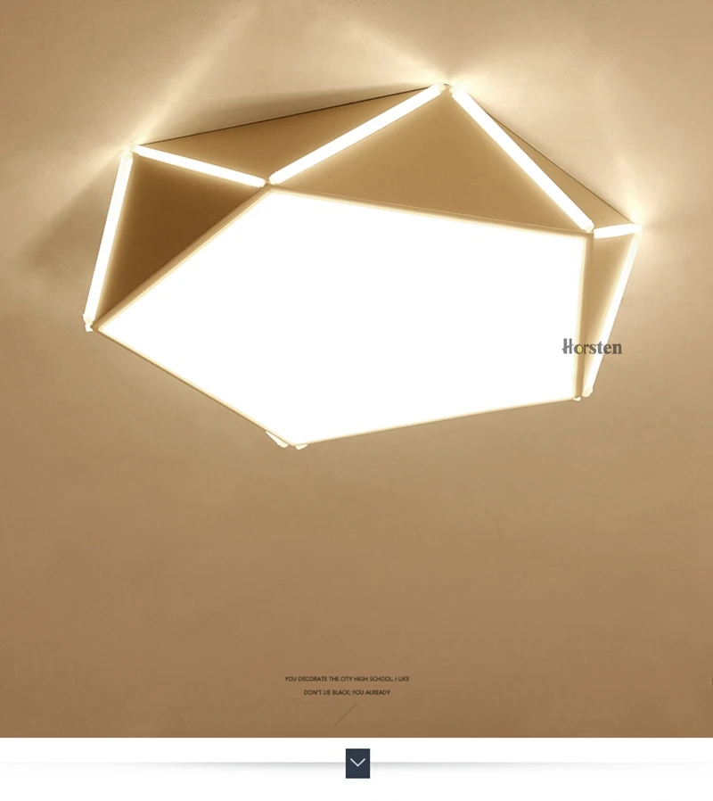 Horsten Geometric Design Ceiling Lights Lamps With Remote Control Indoor Lighting For Bedroom Living Room 6-20 Square Meters (1)