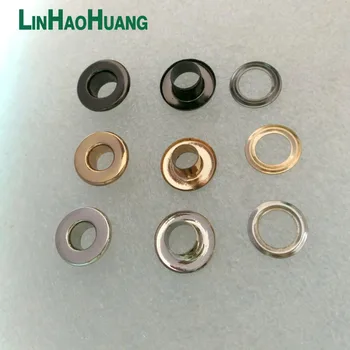 

Wholesale 100sets/lot No Sew metal brass eyelets with washer 6mm*12mm small round metal grommets 3color free shipping