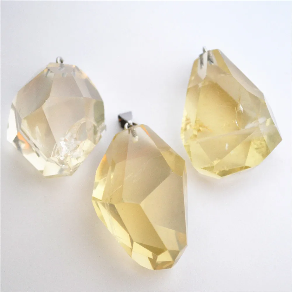 Горячее предложение! Распродажа! Модный натуральный камень лимонный кристалл кулон и ожерелье Нерегулярные геометрические цитрины для изготовления ювелирных изделий 1 шт