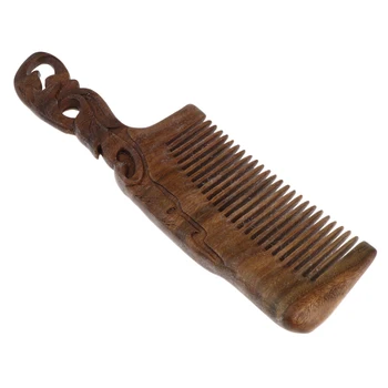 

Chinese Art Wooden Carved Natural Sandalwood Antistatic Hair Comb - Fine Tooth Perfect for Women
