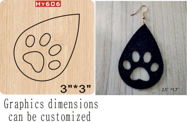 

Cat claw earrings cutting dies 2019 die cut &wooden dies Suitable for common die cutting machines on the market