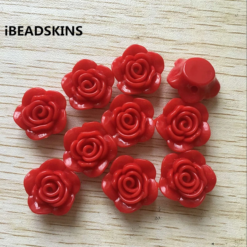 20mm 345pcs/lot red color color Acrylic Rose flower Beads for Chunky