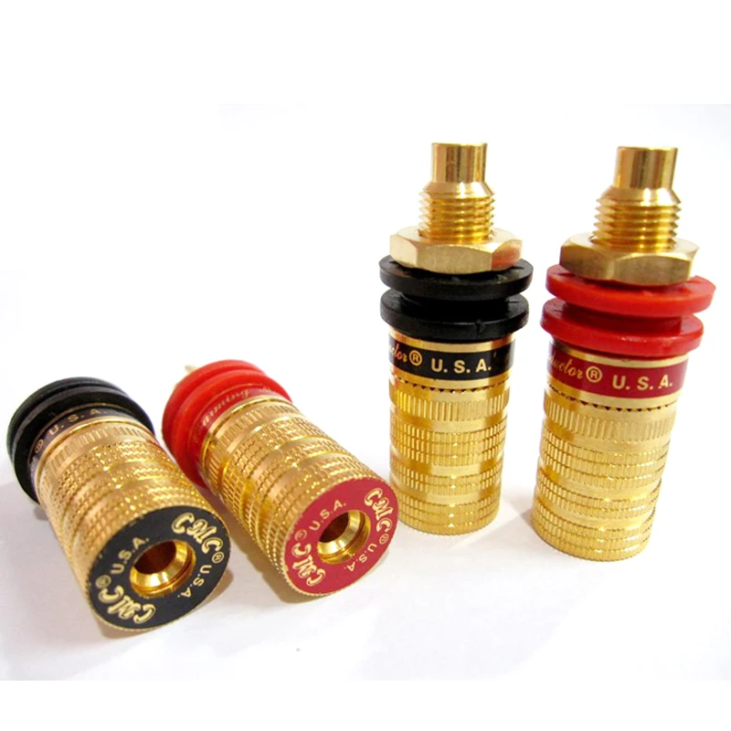 Caixa de Som Banhada a Ouro Plug de Saída Hifi Peças Amplificador Terminal Ligação Ofc 4 - Image 2