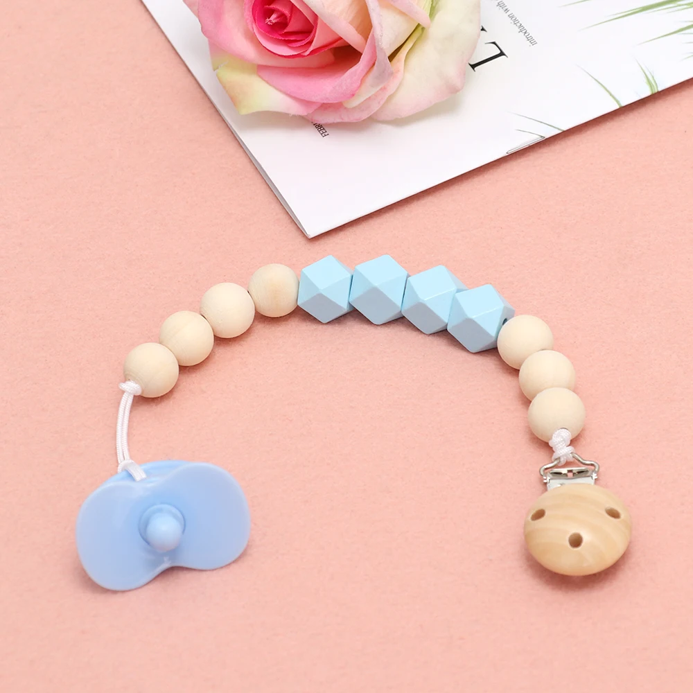 20158NEW Baby Pacifier Clip Chain Wood Holder Chupetas Soother Pacifier Clips Leash Strap Nipple Holder For Infant Feeding