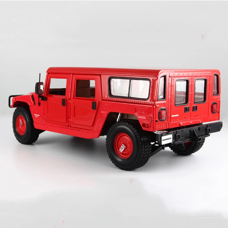 1/18 масштаб Hummer H1 красный и черный Внедорожник литая модель автомобиля Подарки