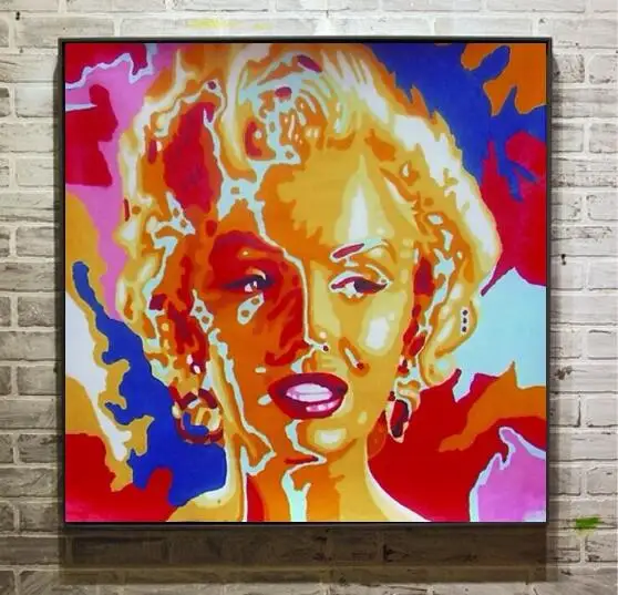 Abstract Modern canvas wall handmade pop art colorful portrait marilyn