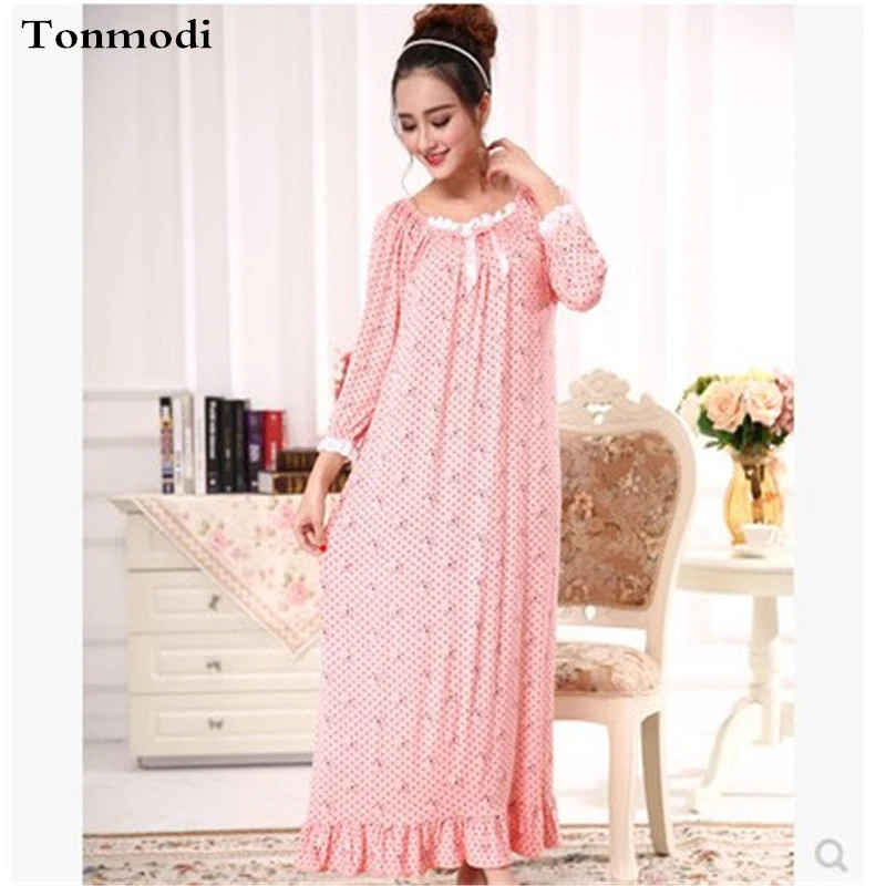 womens cotton long nightgowns