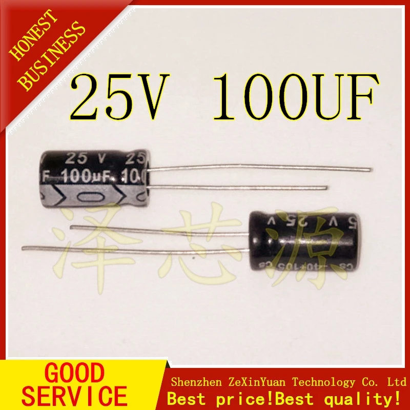 

20PCS 25V 100UF Capacitance
