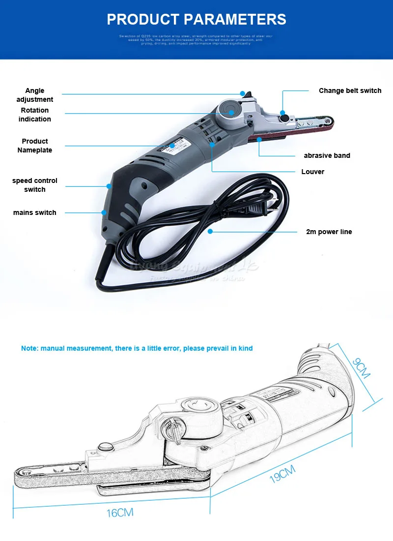 Мини электрический приводной ленточный шлифовальный станок с абразивной лентой 60 градусов регулируемая шлифовальная машина файл 220 В