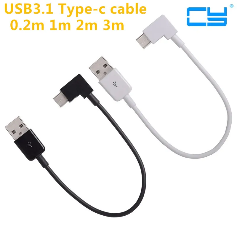 

USB Type C 100cm 1m 2m 3m short Cable 90 Degree Right Angled USB Type-C 3.1 Connector Wire USB C Cable for MacBook / Xiaomi 4C