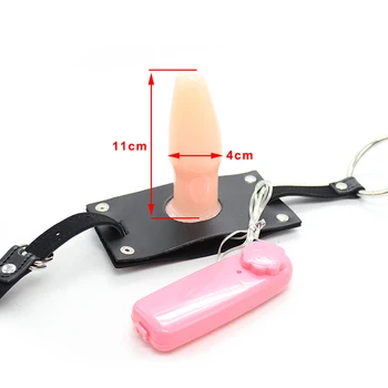 camaTech PU Leather Vibrating Butt Plug Harness Male Chastity Belt Device with Vibrator Anal Plug Thong Panties for Men Sex Toys 2