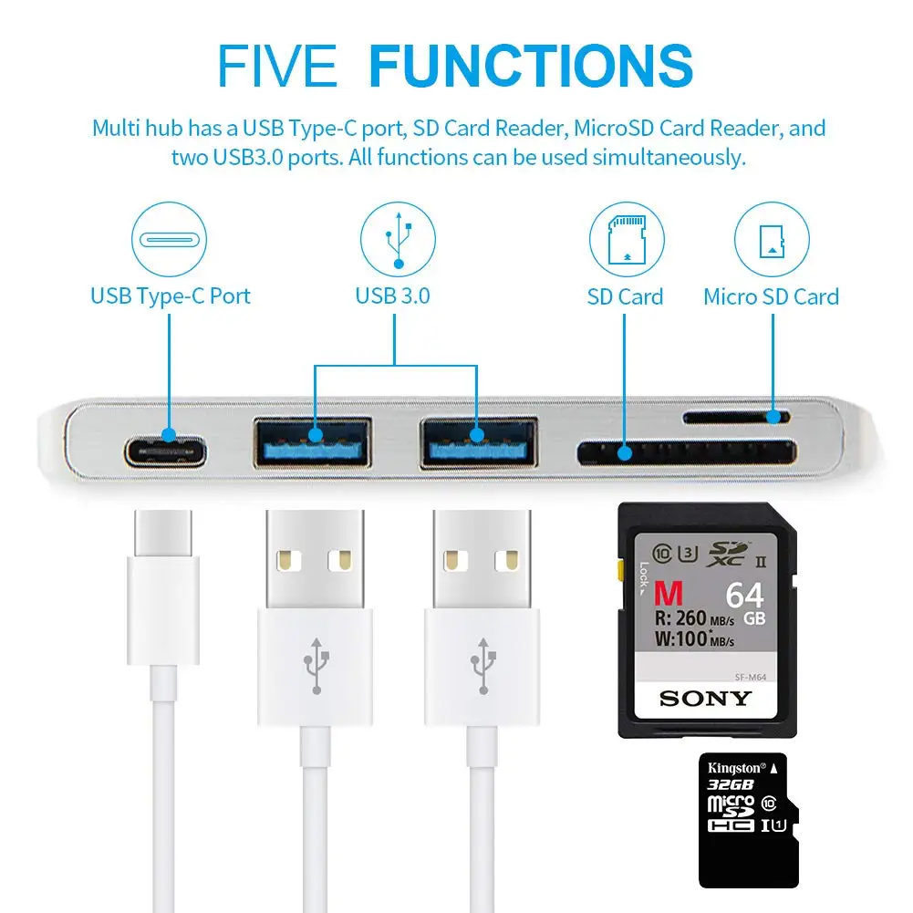 Basix USB C концентратор типа C для мульти USB 3,0 концентратор HDMI адаптер док-станция для MacBook Pro huawei P30/P20 USB-C 3,1 сплиттер 3 порта USB концентратор