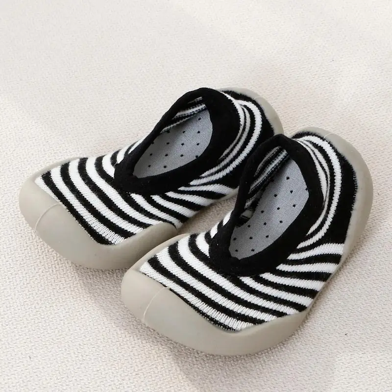 dkDaKanl 1 Pair Baby Ventilate Non Slip Socks With Rubber Sole Stripe Floor Socks For Baby First Walker Baby Toddler Shoes