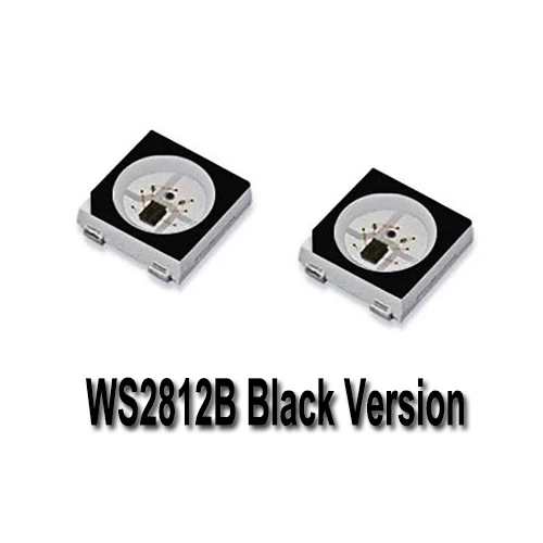 Черный вариант WS2812B светодиодный чип 5050 SMD RGB светодиодный со встроенным WS2811 IC; 5 V, 0,3 W, 60mA, 1000 шт./пакет; СОП-4 новая версия 4 контакта