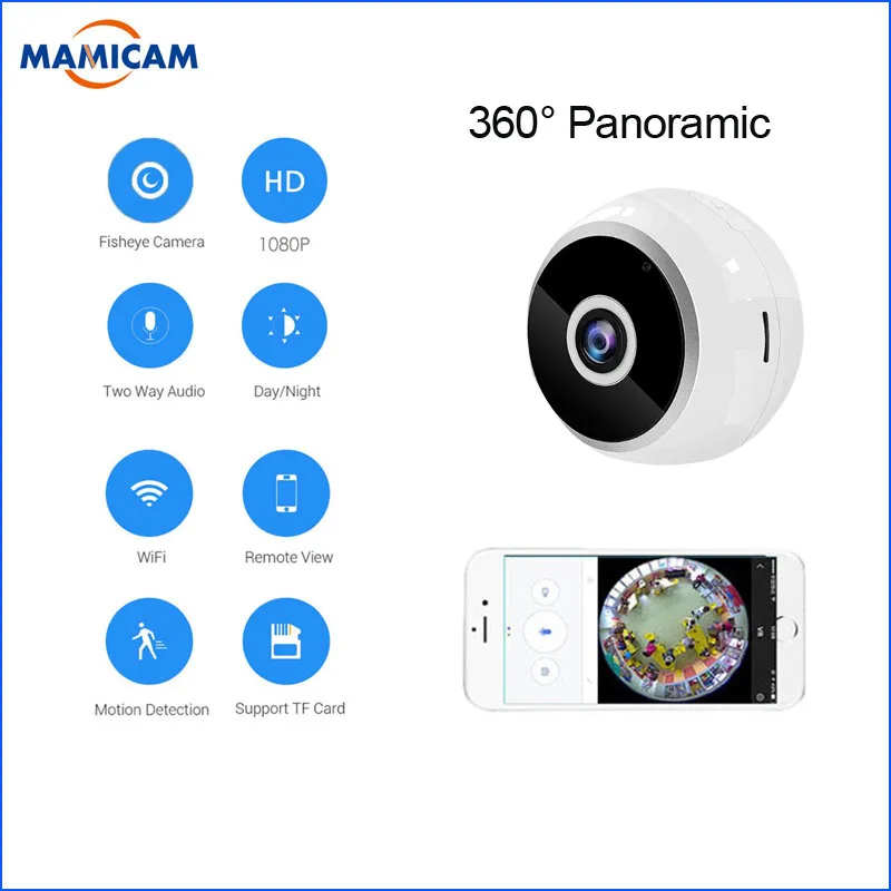 

1080P Wireless IP Camera Panoramic Home Security WiFi CCTV Fisheye 360 Degree Dome Surveillance Camera Recording Night Vision