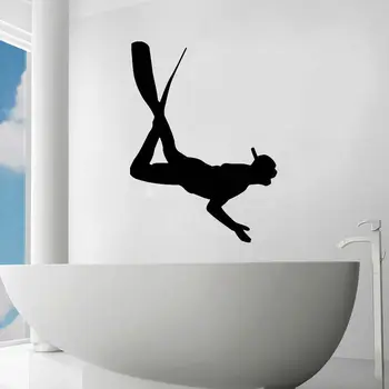 

WALL DECALS DIVER DECAL VINYL STICKER BATHROOM DECOR DIVING SPORT ART MURAL