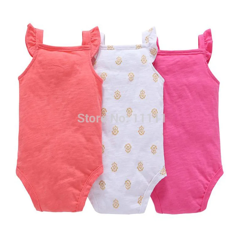 3piece of set baby boy girl clothes set white red orange 3 colors  kids bebes bodysuit summer clothing set 2018