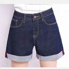 Брюки, шорты, черные джинсовые шорты с высокой талией для женщин, лето, бамбуковые стрейч с фланцами, горячие брюки 8608