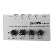 HA400 4 Channel Ultra compact Headphone Audio Stereo Amp Microamp Amplifier