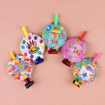 

New Colorful Cartoon Blowout Celebration Long Blowouts Whistles Noise Maker Birthday Gift Party Decoration Supplies