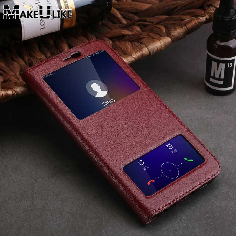 

Genuine Leather Case For Huawei Honor 9 Case Magnetic Phone Cover Window View Display Coque For Honor 9 Lite Flip Case Fundas
