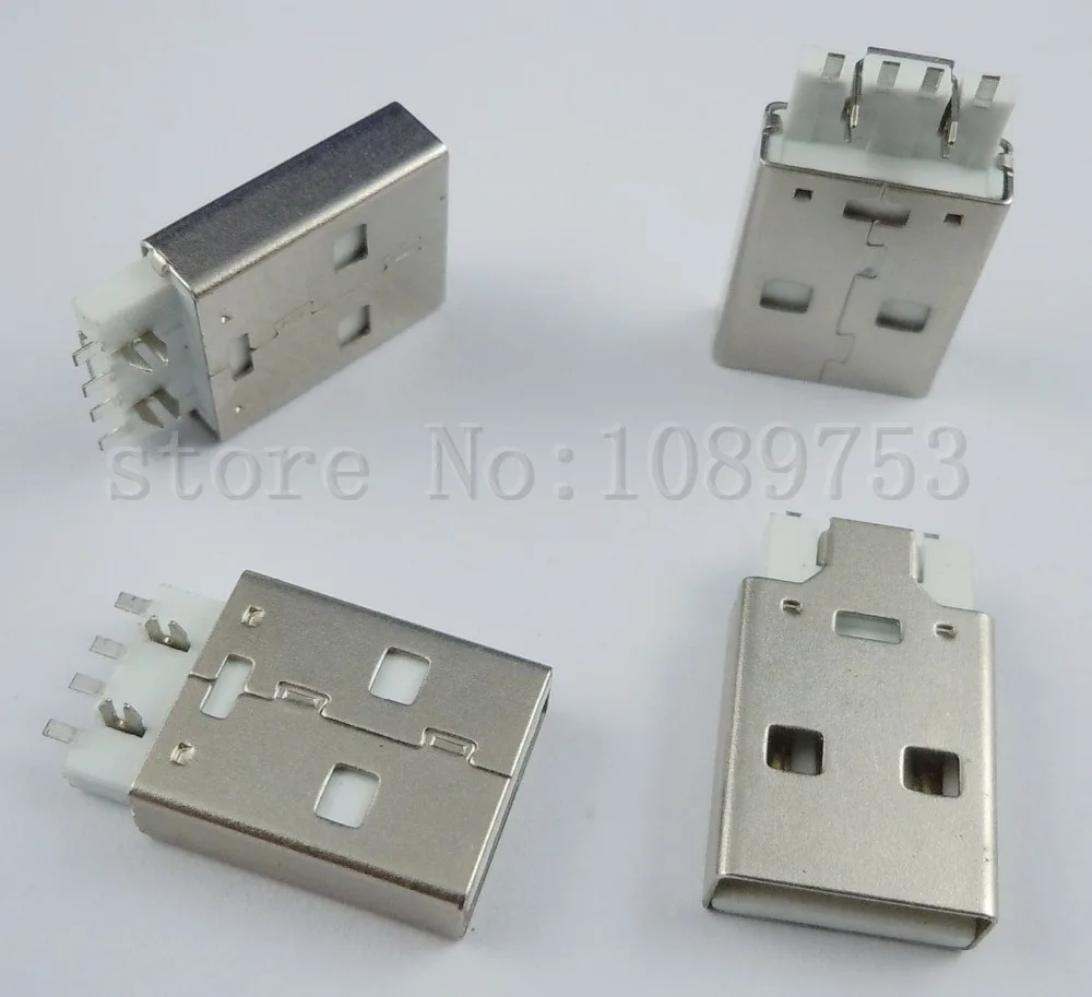 

50Pcs USB Type-A Male Plug Connector For PC DIY