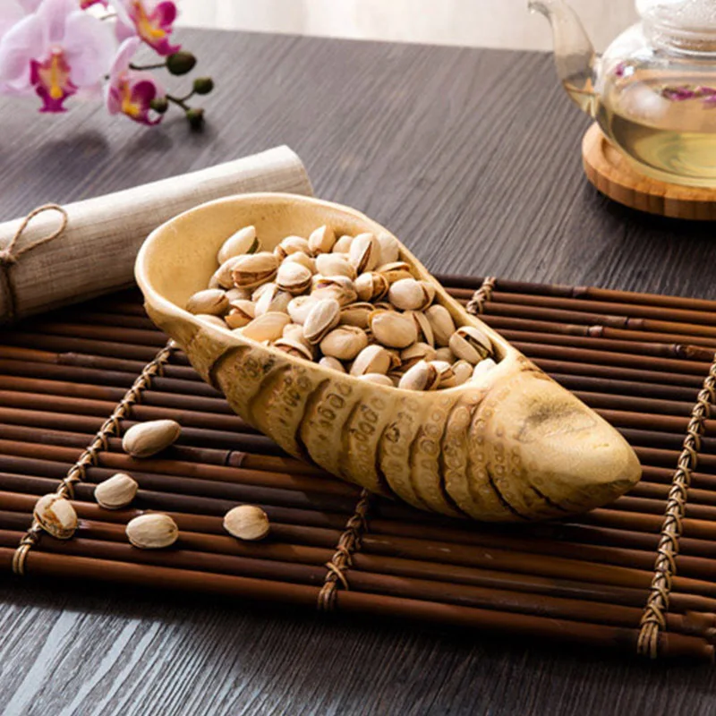 Современный натуральный корень бамбука фрукты закуски семена дыни семена тарелка Бытовая корень бамбука резьба тарелка для конфет большой
