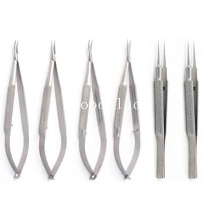 12CM 6pcs one set 12 см шесть оборудования пакет офтальмологические инструменты игла держатель Микро ножницы пинцет ручной инструмент - Цвет: 12CM 6pcs one set