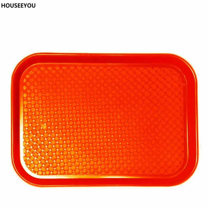New 10*14" Rectangle Environmentally Friendly Plastic Fast Food Tray Restaurant Trays Serving Tray Kitchen Bar Dinnerware 4
