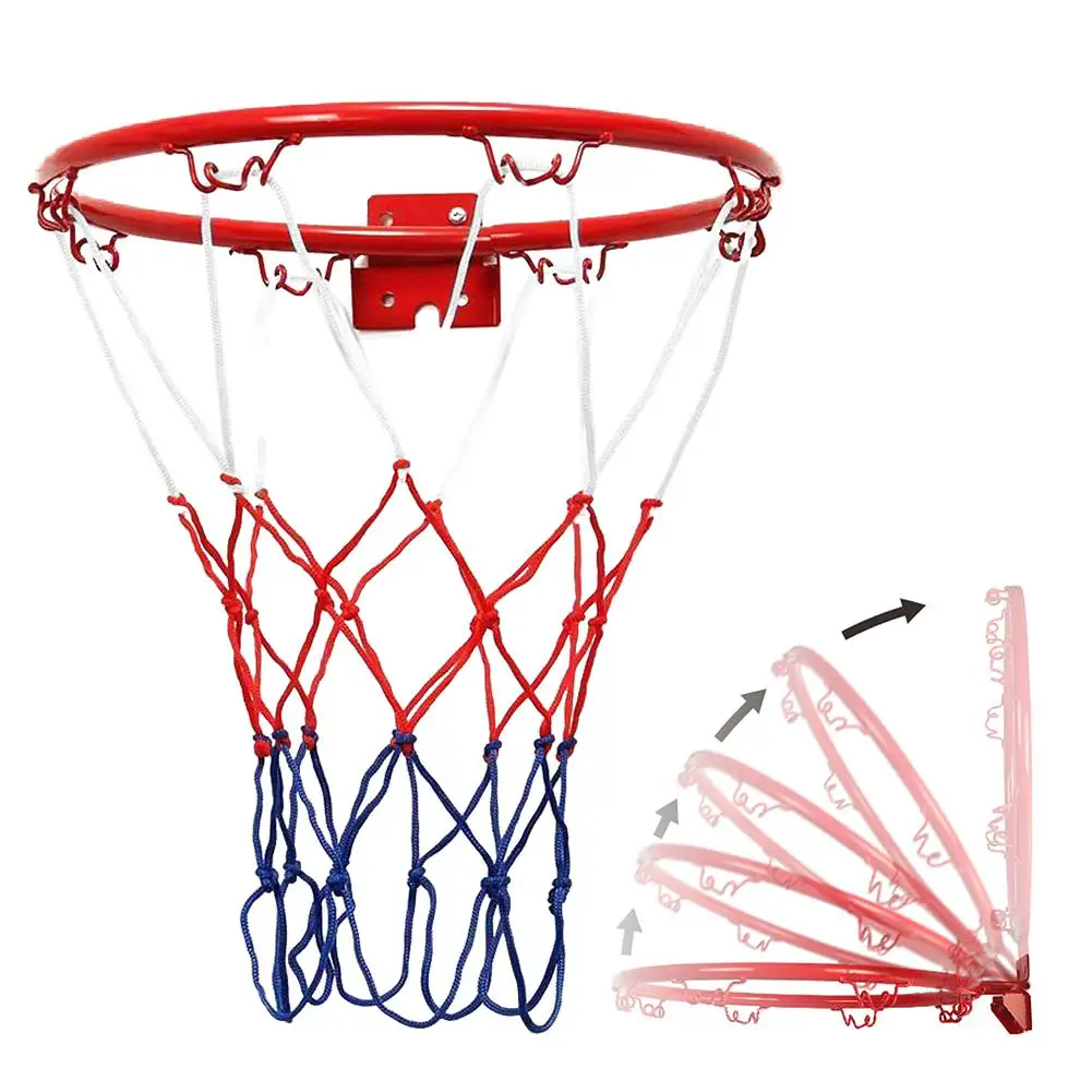 Basketball Hoop Hanging Wall Mounted Basketball Goal Hoop Rim with Net Screw for Outdoors & Indoor 32 cm// 12.6 Inch