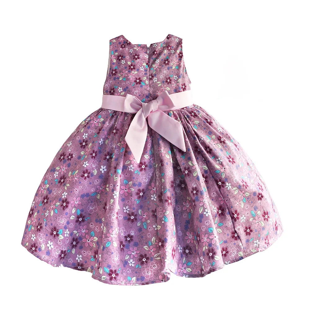 Hetiso/платья для маленьких девочек фиолетовая Цветочная детская одежда детское платье принцессы без рукавов для дня рождения Размер От 6 месяцев до 4 лет