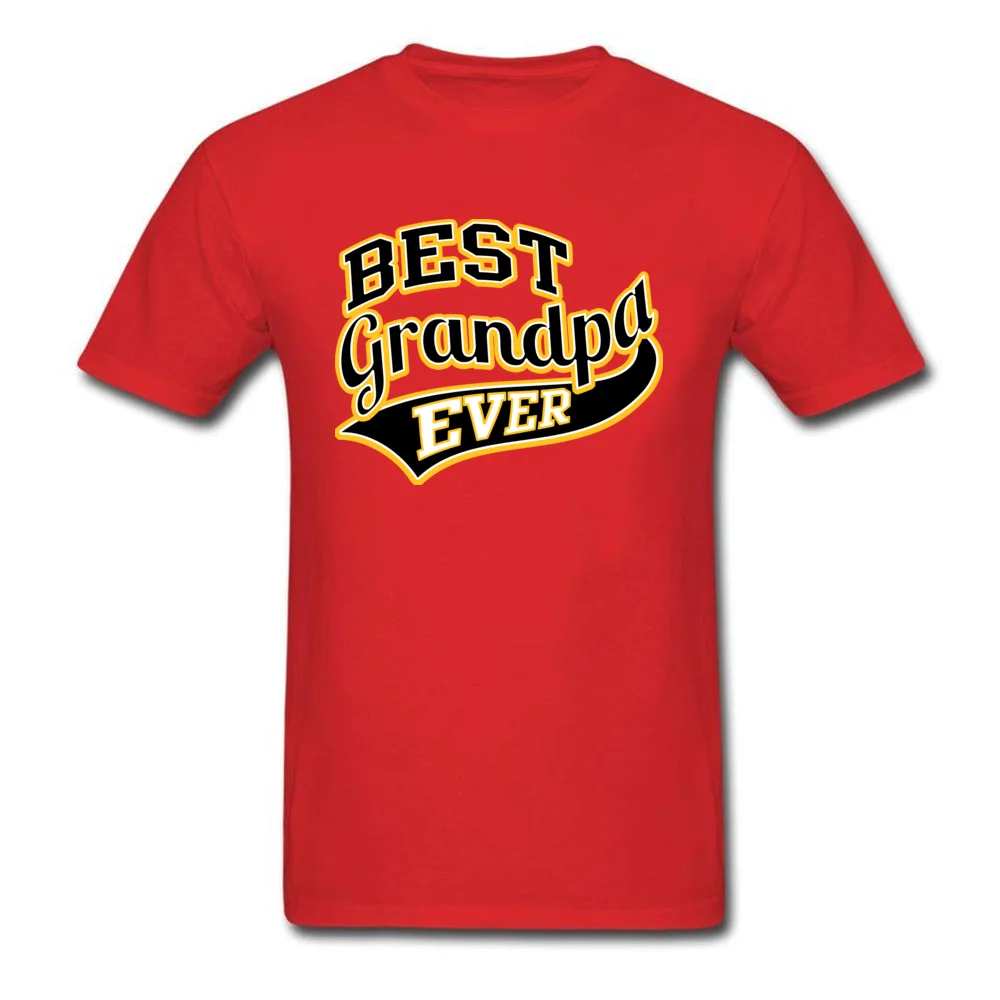 Best Grandpa Ever Cotton Fabric Europe Tops Shirts 2018 Fashion Short Sleeve Men Top T-shirts cosie Fall T Shirt O Neck Best Grandpa Ever red