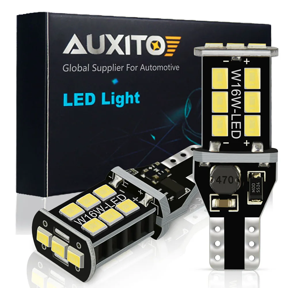 AUXITO 2x T15 W16W 921 912 супер яркий 1000Lm 2835 SMD Светодиодная лампа с can-шиной без ошибок OBC автомобиля резерв светодиодные фонари заднего фонаря